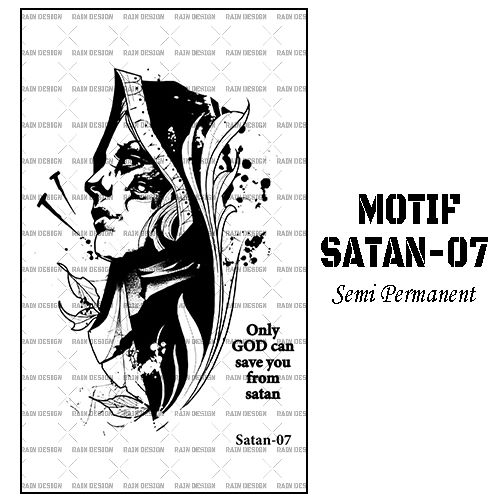 RAINDESIGN-Stiker tato anti air Seri Satan-07 / Tato temporer semi permanent Fruit Ink / Tato stiker
