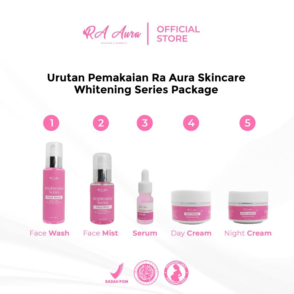 BPOM Ra Aura Paket Whitening Series 3 in 1 / Cream Pemutih Wajah / Cerah dalam 7 hari / Skincare BPOM / Paket Whitening / Instan Whitening / glowing skincare / paket pemutih wajah / cream pemutih wajah / paket skincare bpom / cerah dalam 7 hari