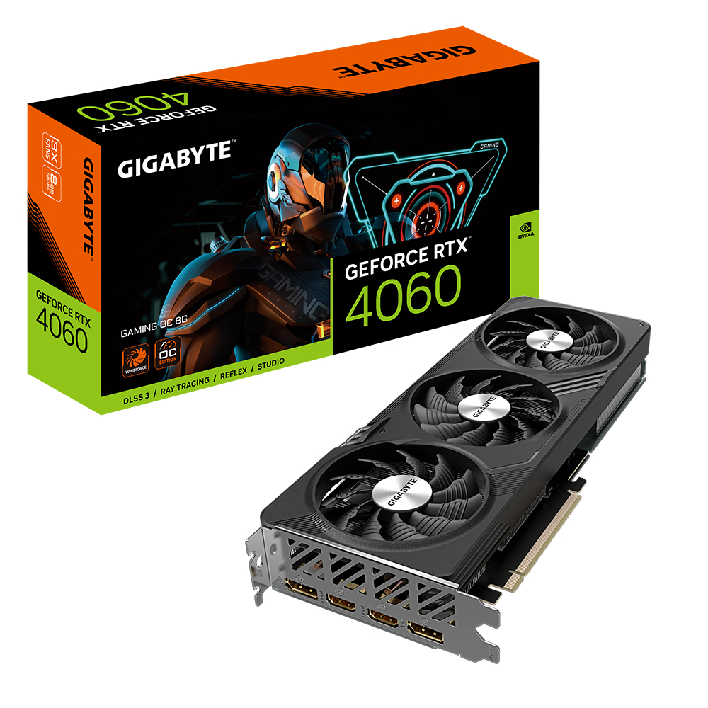 GIGABYTE GeForce RTX 4060 GAMING 8GB OC GDDR6 - ADA Lovelace VGA RTX4060 DDR6
