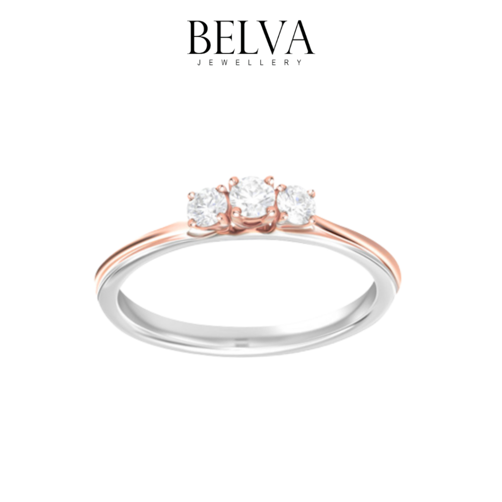 Cincin Berlian Solitaire Trilogy - Belva Jewellery - BALRLP01898
