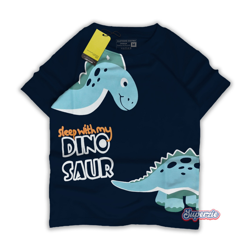 Kaos Anak Lengan Pendek Laki-Laki Perempuan DINOSAUR NAVY Abadigrosir