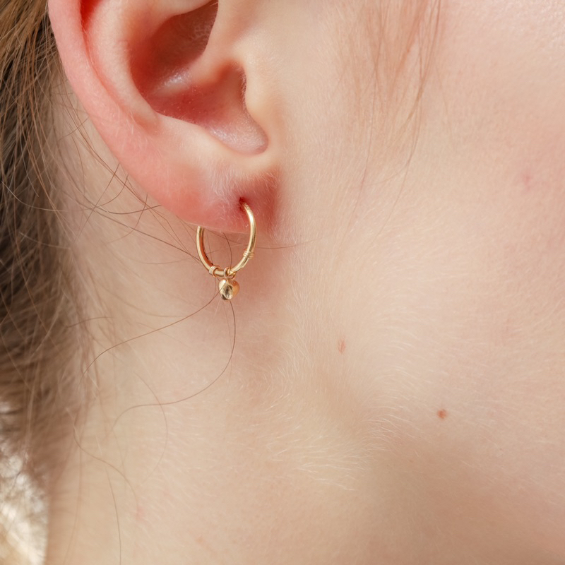 Anting Hoop Dewasa/Anak Model Ring Ball Emas