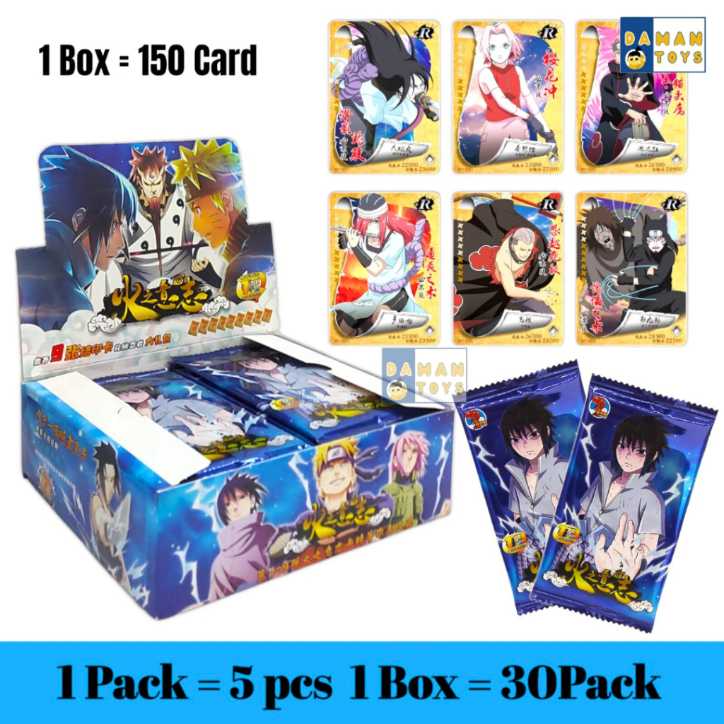 180 Pcs Kartu Anime Naruto Baruto 1 Box Grosir 36 Pack