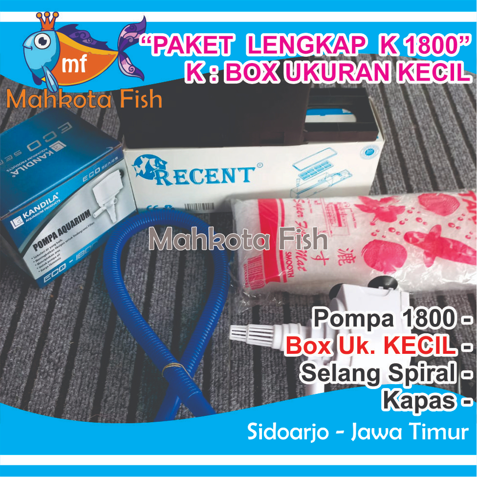 PAKET LENGKAP (K) KECIL 1800 Top Filter Aquarium KECIL &amp; Pompa Aquarium 1600 | HEMAT ENERGY (FREE Buble)