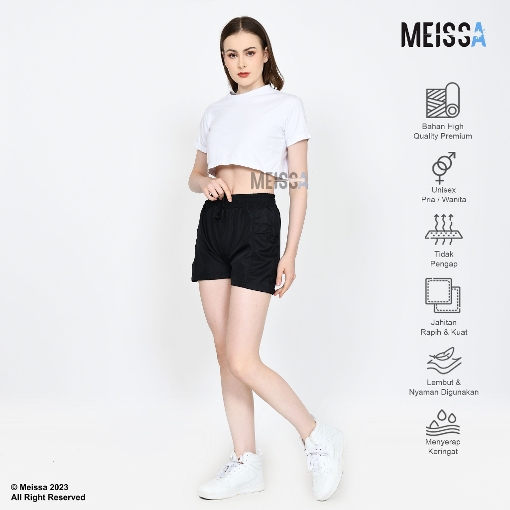 MEISSA Celana Pendek Olahraga Pria Wanita Premium Short Pants Wanita Senam Gym Lari Fitnes Running