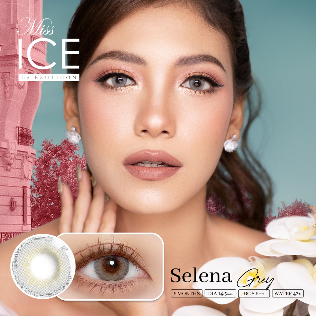 Softlens Warna ukuran minus Tinggi dan Normal Miss Ice Exoticon warna Grey (Selena)