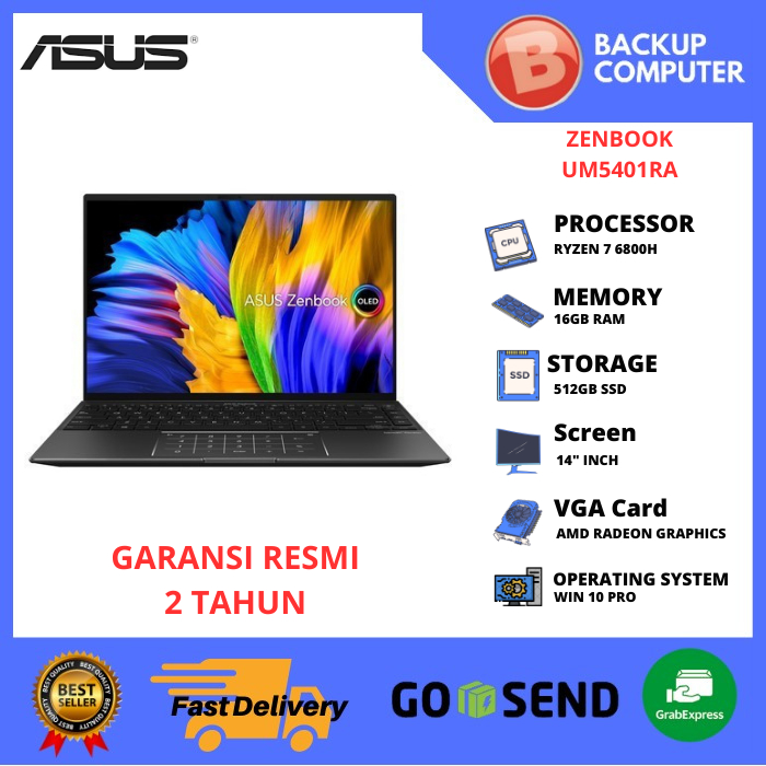 LAPTOP ASUS ZENBOOK UM5401RA-OLEDS753 R7-6800H