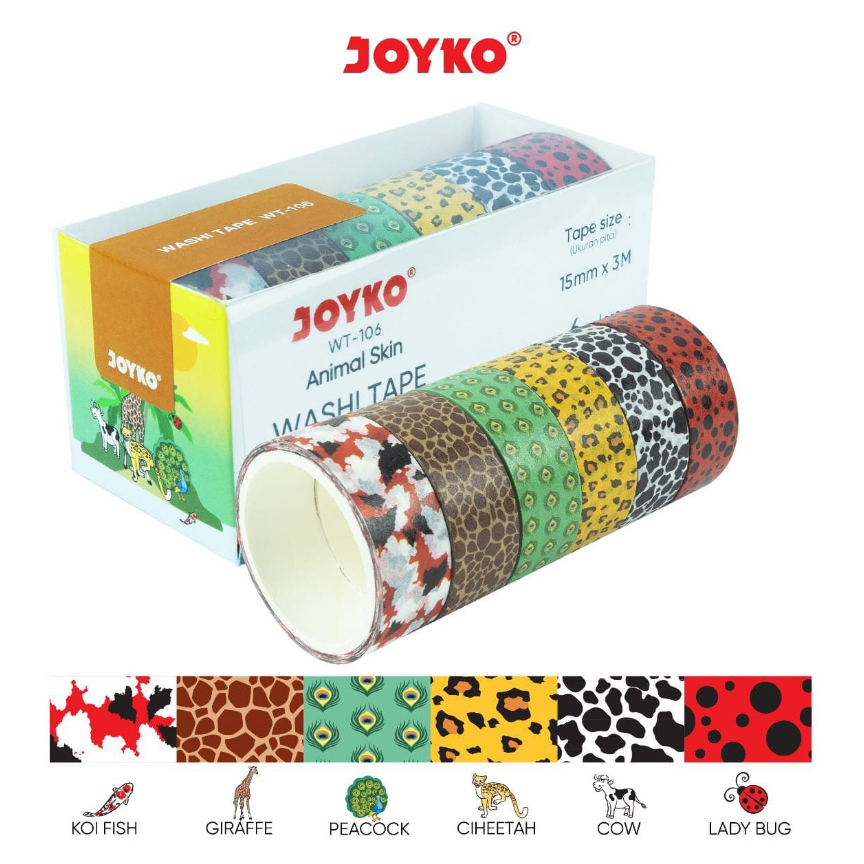 

Washi Tape Joyko / Selotip Kertas Warna Joyko WT-106 Animal Skin