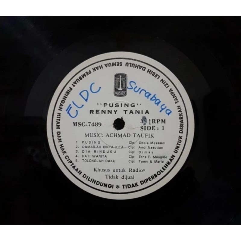Vinyl Piringan Hitam 12 inchi Renny Tania-Pusing