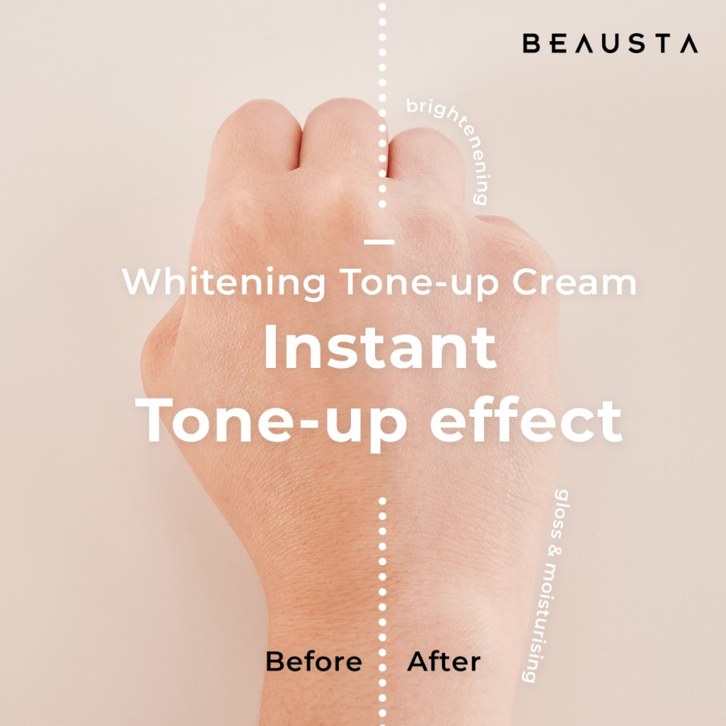 BEAUSTA Pink Tone-up Cream (15ml ) - Instan Glowing dan Melembapkan Kulit. Undertone Pink