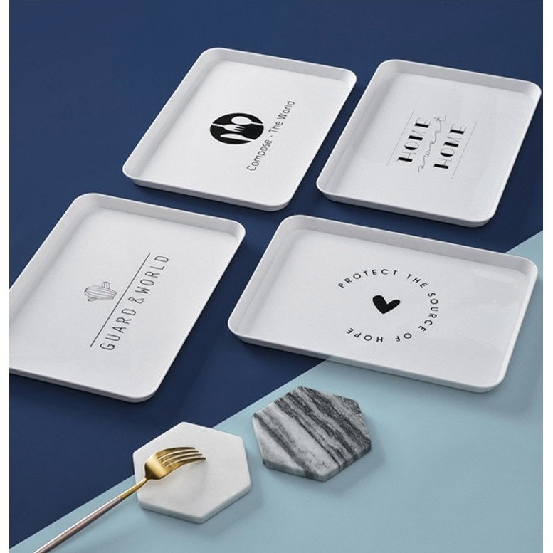 (CLASHOP) Nampan Makanan Plastik Putih / Plastic Food Tray