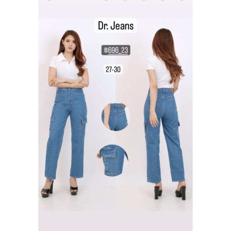 COD-Celana Jeans Cargo Cewek Korean Style/Cargo Jeans Cewek Kantong Samping/Celana Panjang Cargo Cew