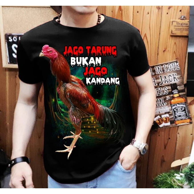 KAOS DISTRO PRIA Motif AYAM JAGO TARUNG Ready L-XL-XXL