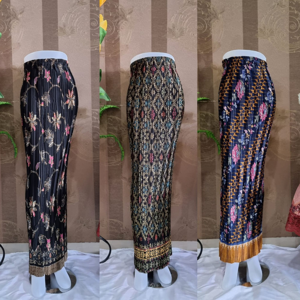 Rok Plisket Batik / Rok Plisket Panjang / Rok Wanita Plisket