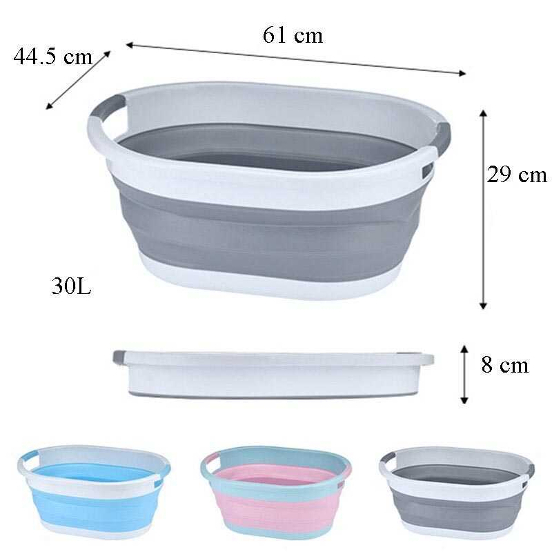 Ember Lipat Laundry Bucket Foldable 30L Desain Lipat Material Kuat Tahan Lama Baskom Ember Multifungsi Berkualitas