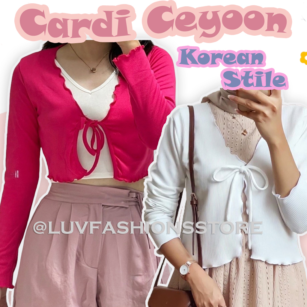 IL - OUTER RAJUT KOREAN STYLE / CARDI CEYOON WANITA LENGAN PANJANG / CROP CARDIGAN OUTWEAR