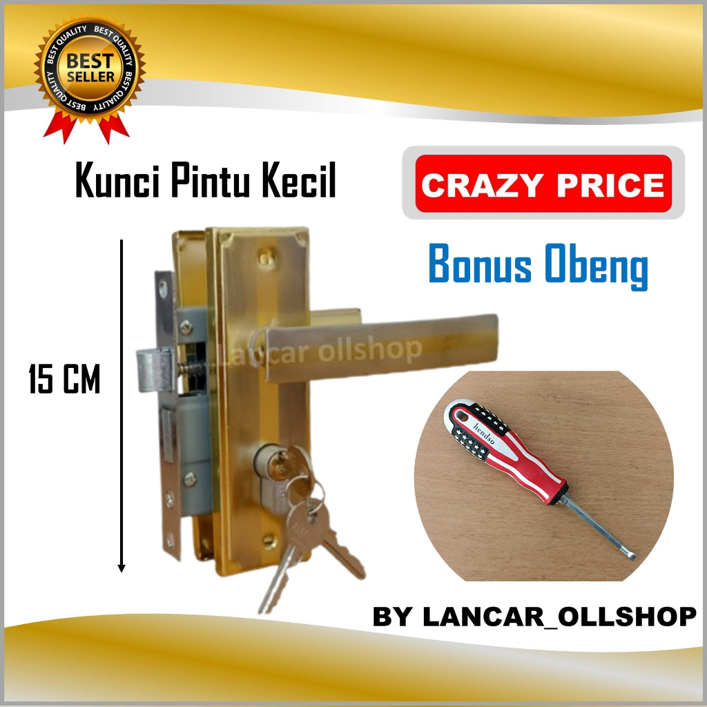 Handel Pintu / Kunci Pintu Rumah Kecil 5001 Putih dan Kuning