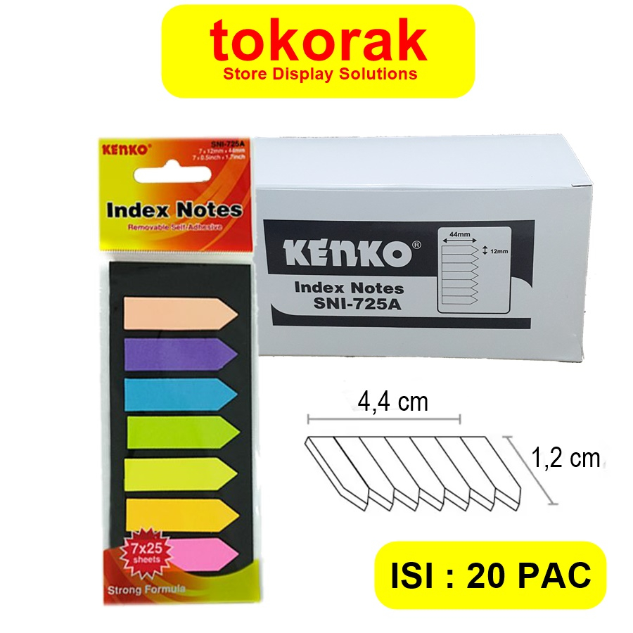 STICK NOTE INDEX SNI 725A ISI 20 PCS ARROW KENKO STICKY NOTES SIGN HERE TEMPEL