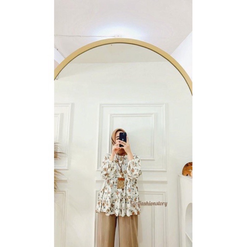 NALA TOP BLOUSE - ATASAN BLOUSE JUMBO MOTIF BUNGA