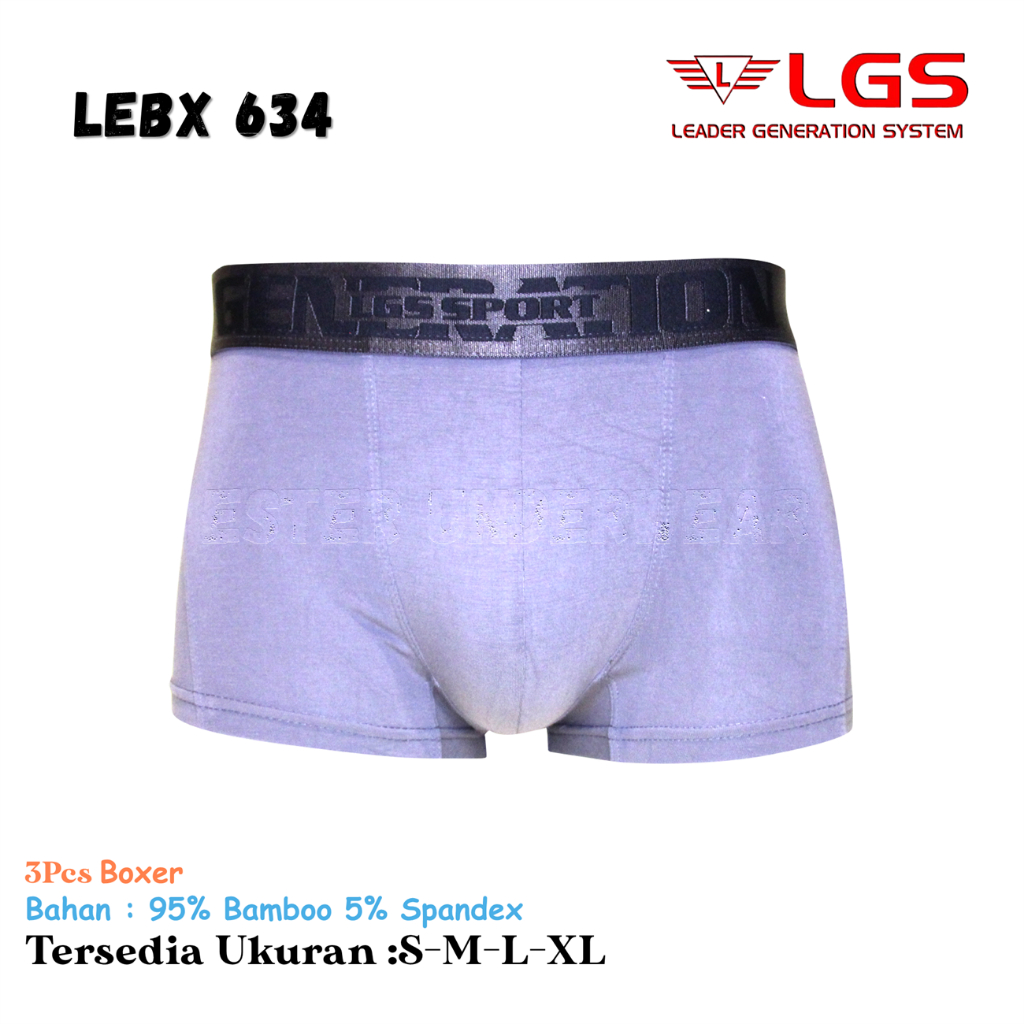 LGS Mens Underwear Premium Celana Boxer Pria LGS 634 Isi 3 Pcs