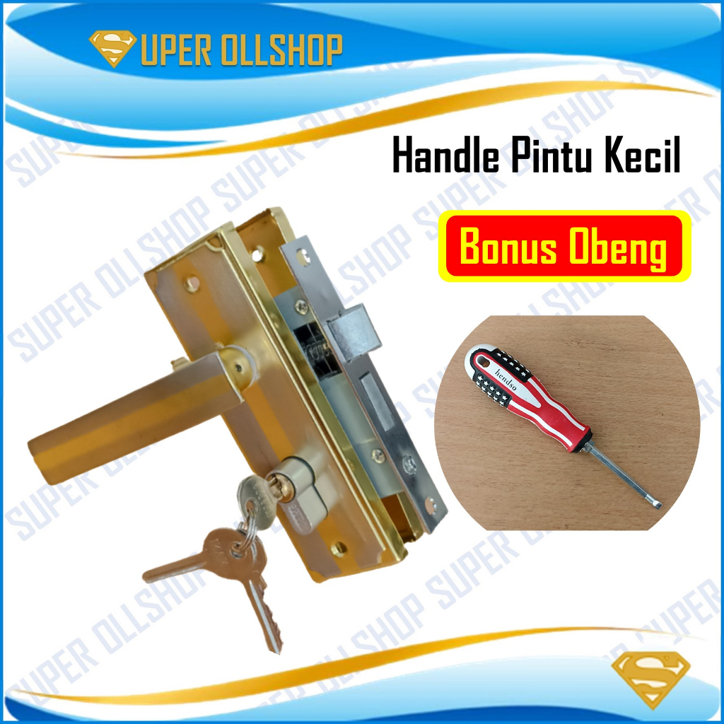 Kunci Slot Pintu Rumah Kecil / Kunci Pintu Rumah Silinder Handle Pintu Komplit / Handle Full Set Kunci Pintu Kamar