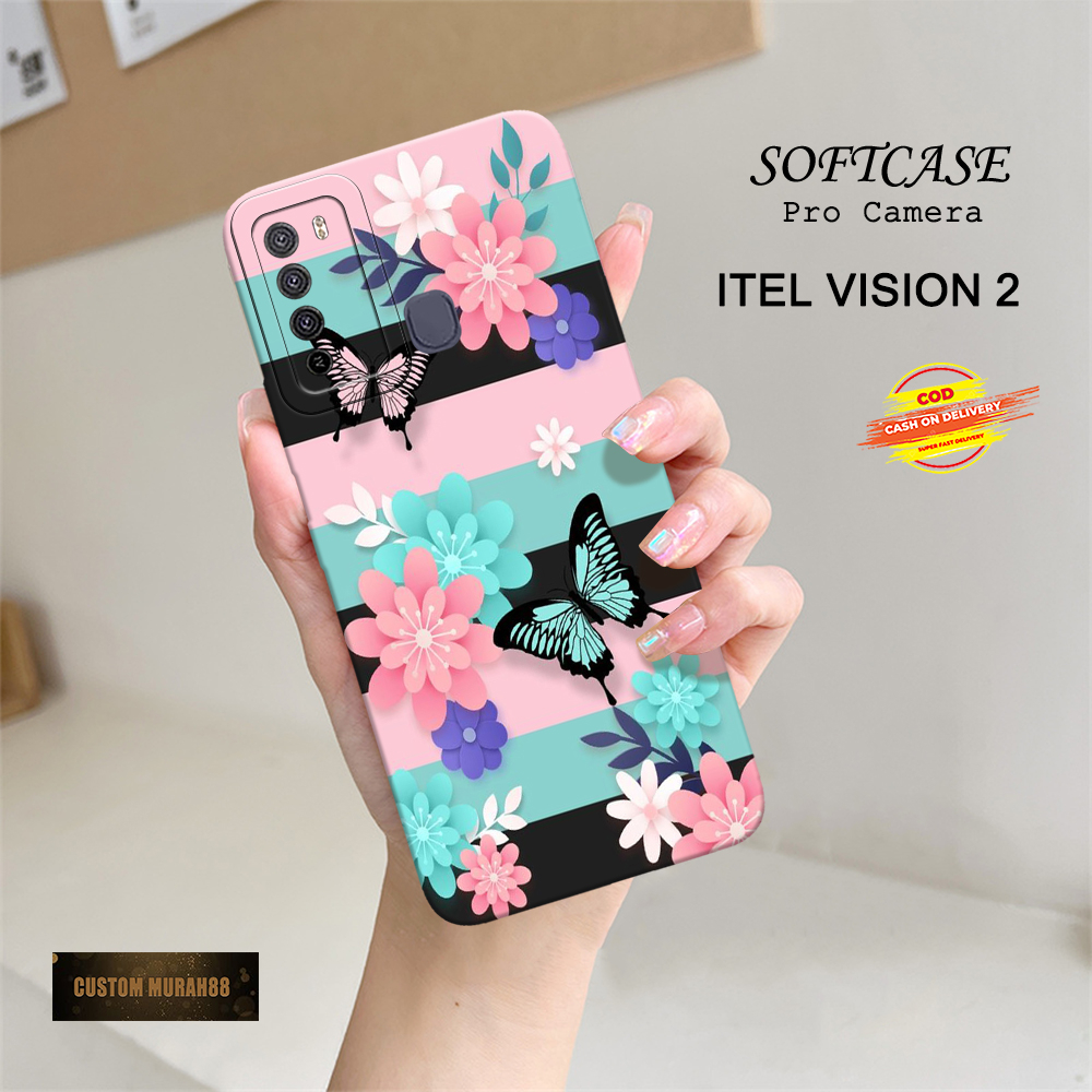 Case Itel Vision 2 Terbaru - Fashion Case Bunga - Casing Hp Itel Vision 2 - Soft Case Hp Itel Vision