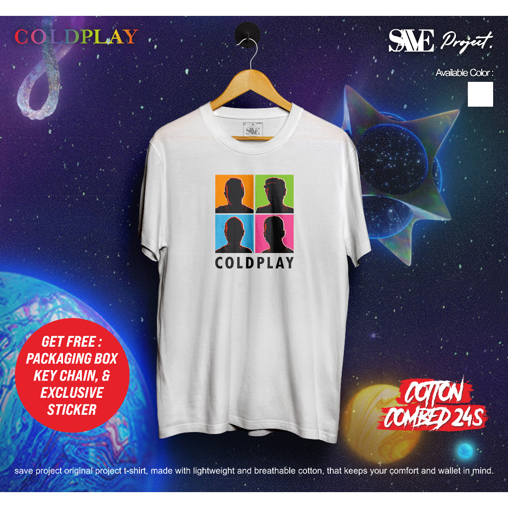 Kaos Band COLDPLAY SILUET/Merchandise Band Coldplay Terbaru/T-Shirt Baju Coldplay/Kaos Band/Coldplay