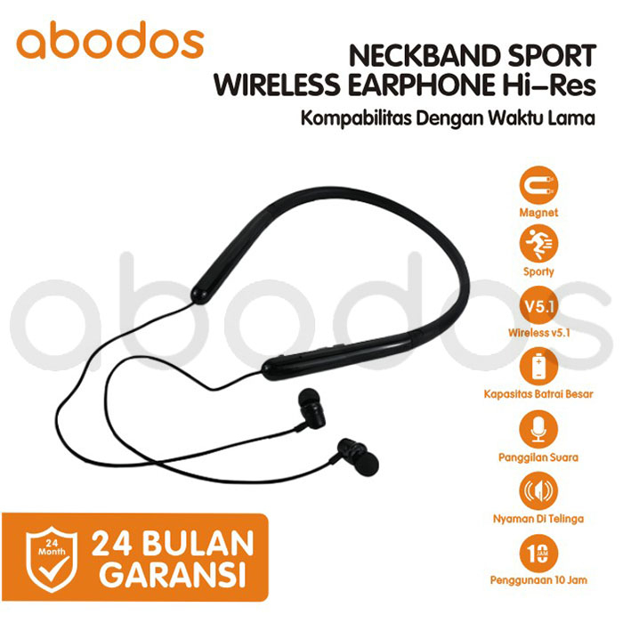 Abodos Headphone Wireless Bluetooth Versi 5.1