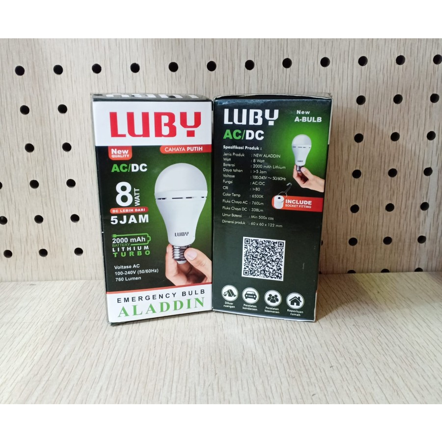 Lampu Emergency LUBY Aladdin Lampu LED Emergency Cahaya Putih 8 watt