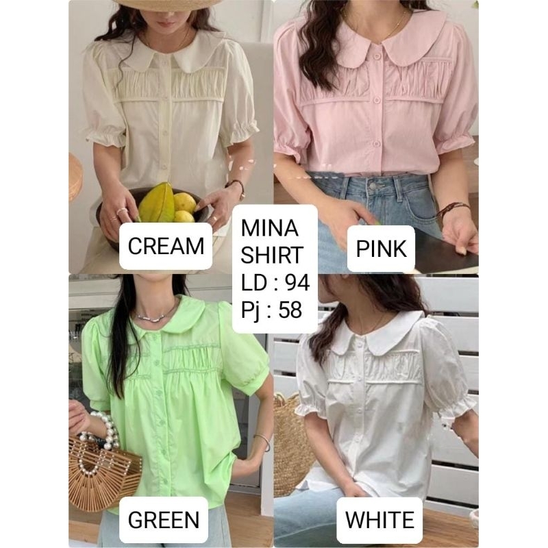 [PREMIUM] MINA SHIRT - kemeja lengan pendek style korea