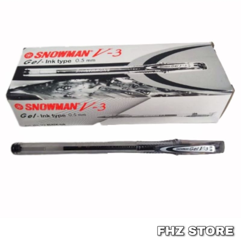 

1 PCS Pulpen Snowman V-3 warna hitam