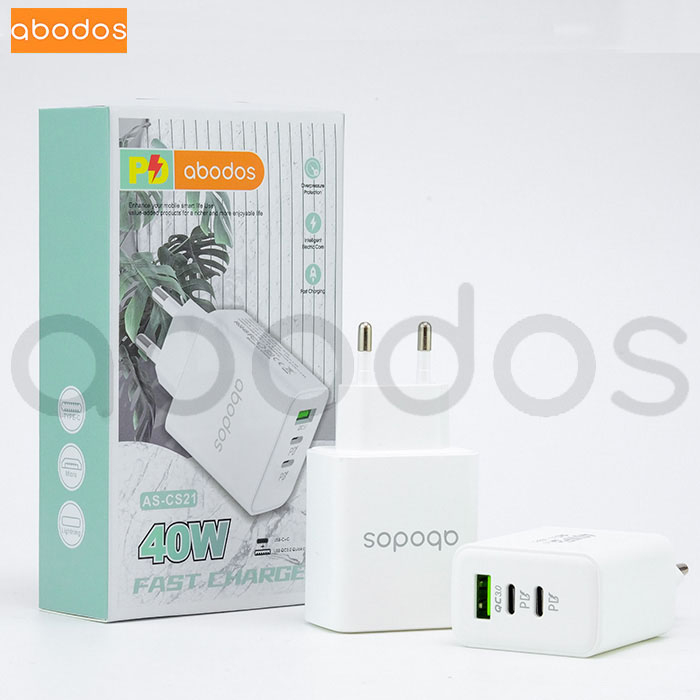 Abodos 2 PD 40W + 1 USB QC 3.0 FAST CHARGER