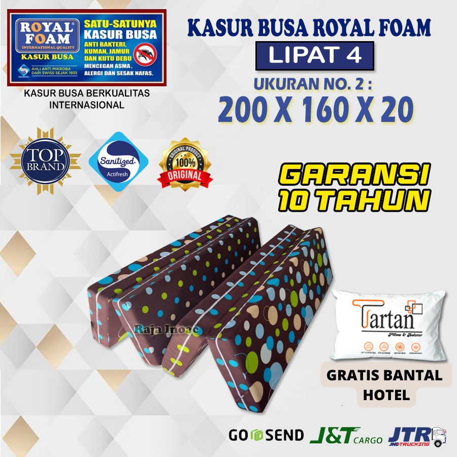 Kasur Busa Lipat ROYAL FOAM NO 2 Ukuran 200X160X20 cm Original Garansi 10 Tahun Anti Kempes - Raja Inoac