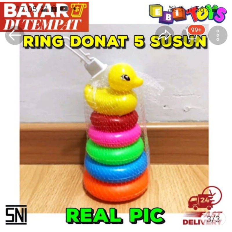 mainan ring donat / mainan donat susun