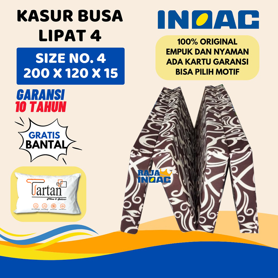 [200x120x15] Kasur Lipat Busa INOAC Original NO. 4 Ukuran 200x120x15 cm Garansi 10 Tahun Empuk Awet Tahan Kempes