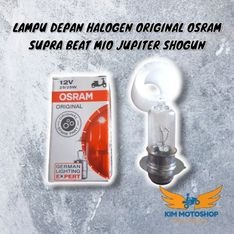 KIM - Lampu Depan Halogen TEMBUS KABUT DAN HUJAN Bebek Matic Supra mio beat jupiter Shogun Original Osram