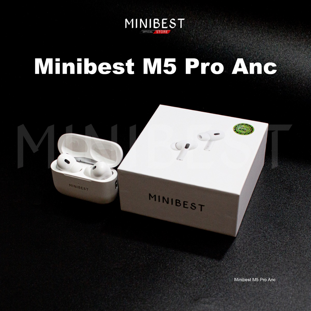 MB MINIBEST TWS Earphone Headset Bluetooth MB Pods Pro M5 ANC Active Noise Cancellation Wireless Charging 2ND Generation