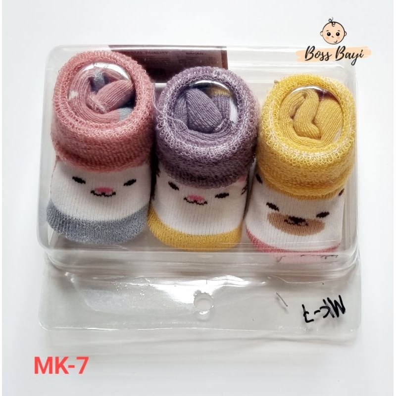 WINTEKU Kaos Kaki Premium Kemasan Mika 1 set 3 pasang 0-12M