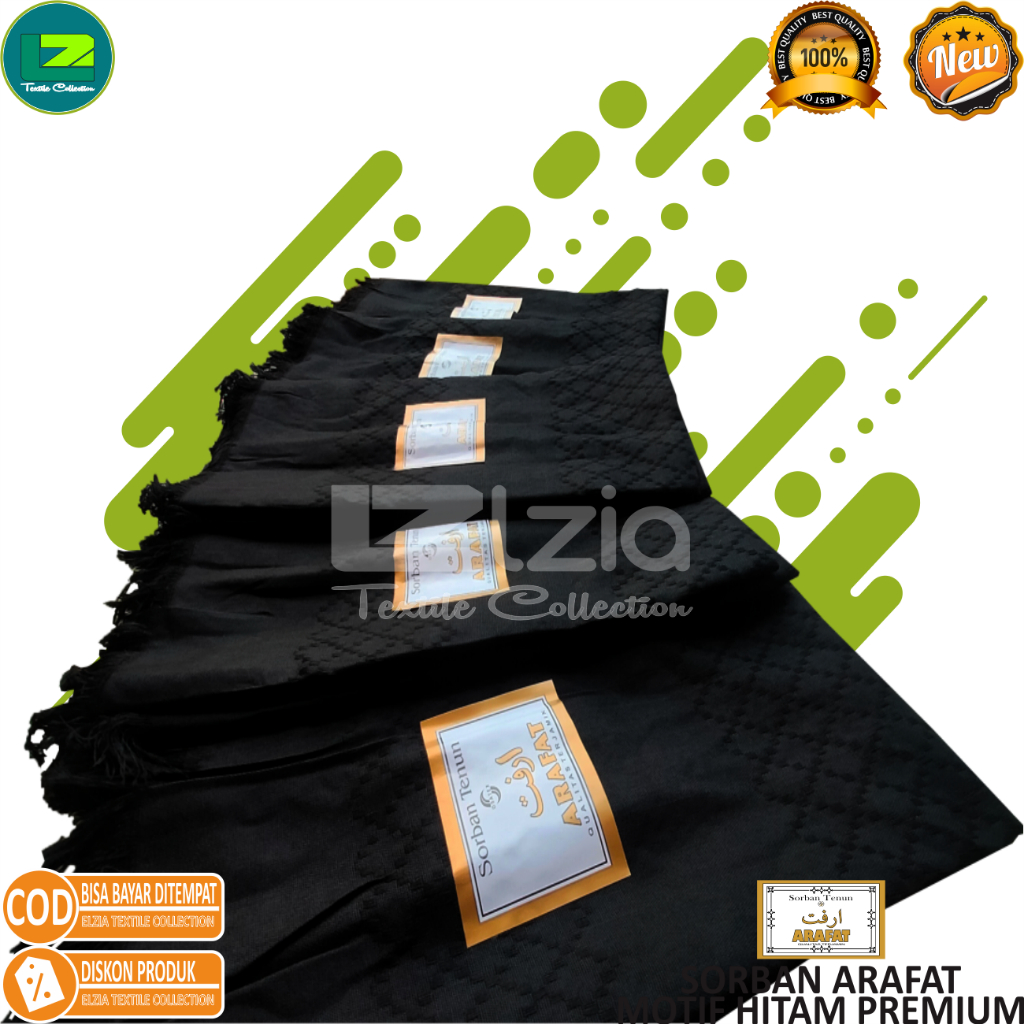 SORBAN ARAFAT MOTIF HITAM TERBARU