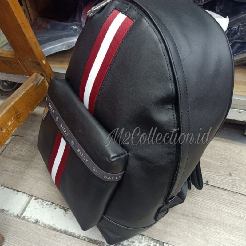 Tas Ransel Bally Leather backpack Kulit Asli Mirror Quality