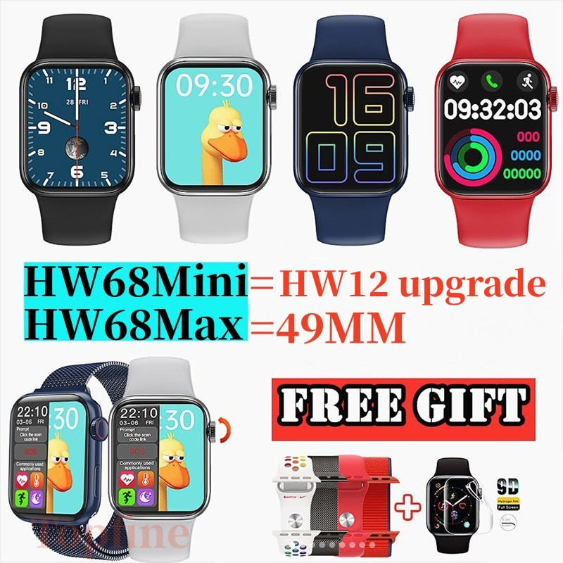 Garansi✅HW68Mini/HW68 Max IWO 15 Smartwatch Series 8 PK HW12 HW16 Bluetooth Call Customize Watch Wajah Berlaku Android iOS