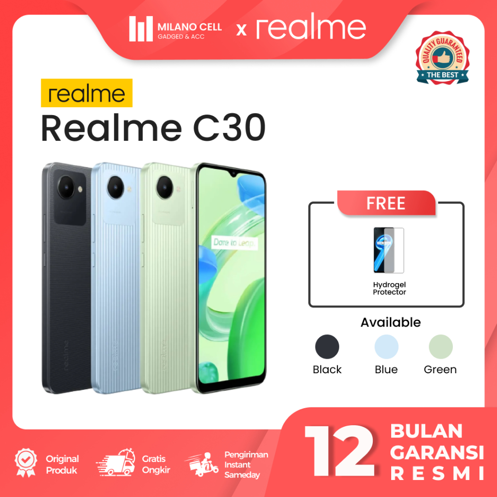 Realme c30 2/32GB &amp; 3/32GB | Android 11 , Realme UI Go | 5000mAh | Garansi Resmi