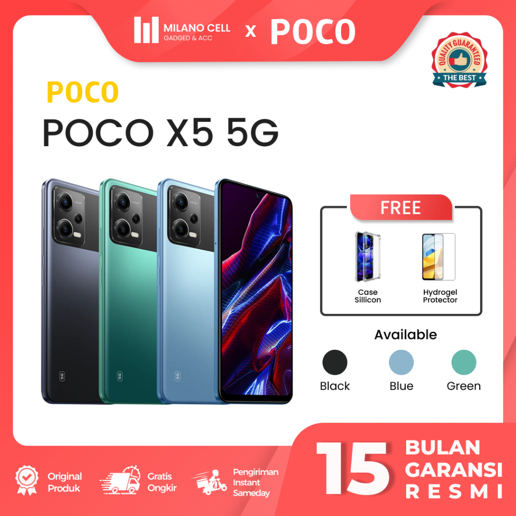 Xiaomi Poco X5 5G 6/128GB &amp; 8/256GB | Android 12, MIUI 13 | Qualcomm Snapdragon 695 | Garansi Resmi