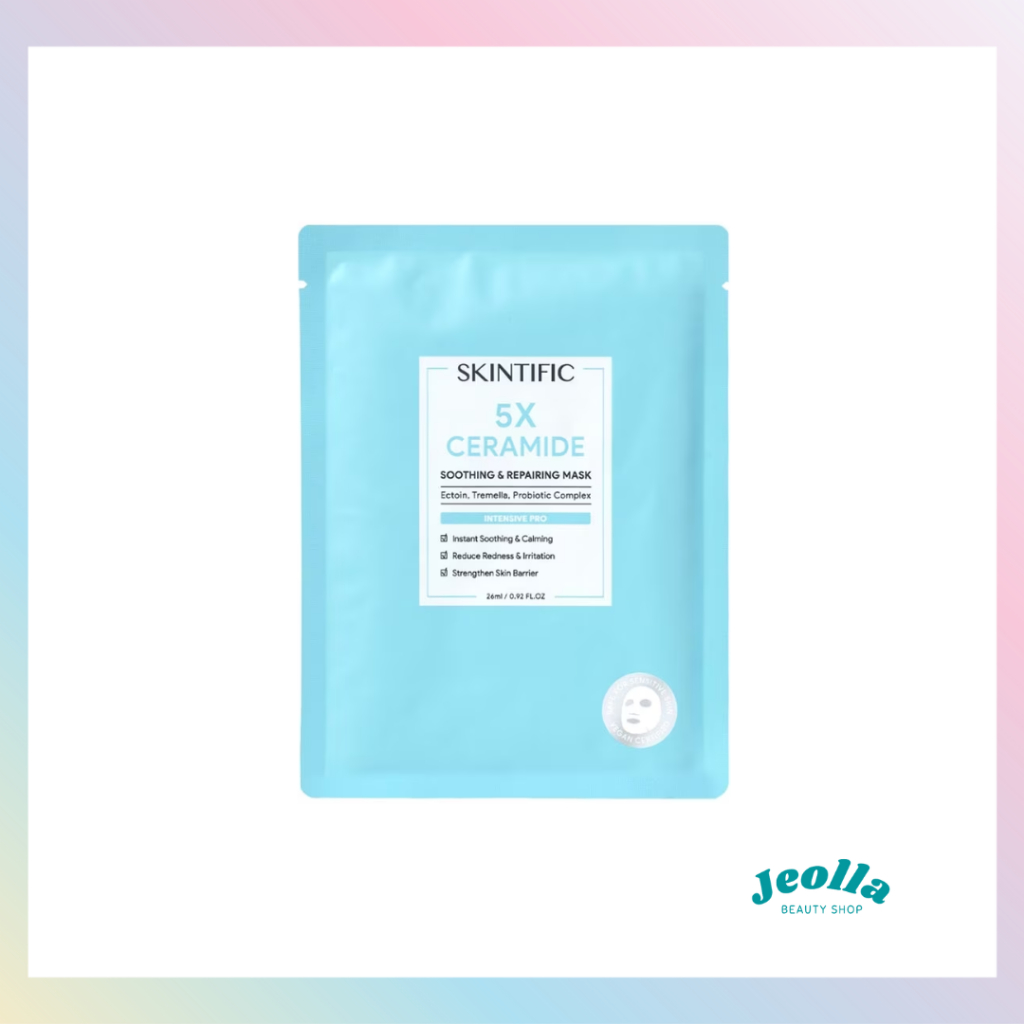 SKINTIFIC Masker Wajah 5X Ceramide Soothing Sheet Mask (1 pcs) Sheetmask