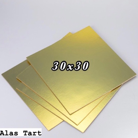 (5 PCS) ALAS CAKE GOLD / TATAKAN KUE UKURAN 30x30 CM