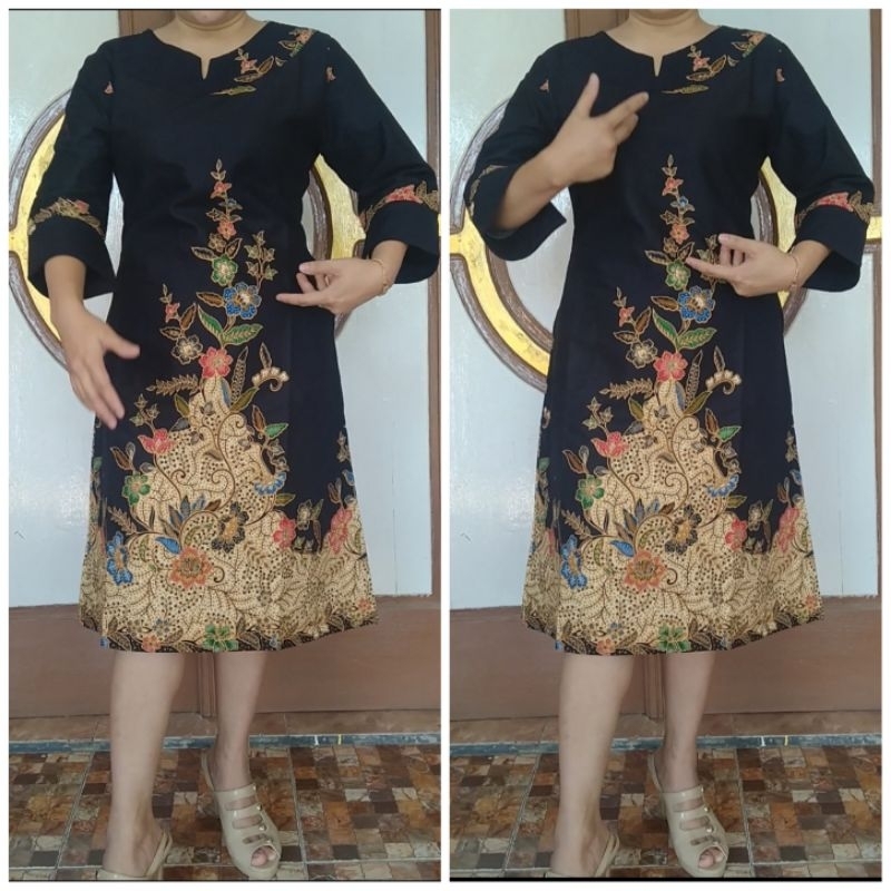 Dress batik premium lapis trikot