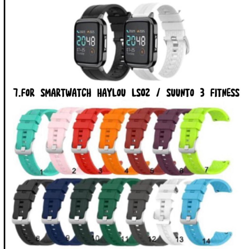Strap / Tali Smart Watch For Haylou LS02 / Suunto 3 Fitness - 20mm Silicone