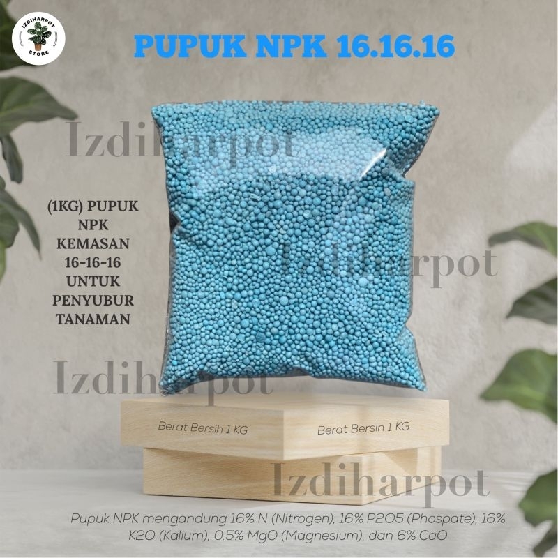 pupuk penyubur semua jenis tanaman npk mutiara 16-16-16 REPACK 1 kg - NPK KILOAN