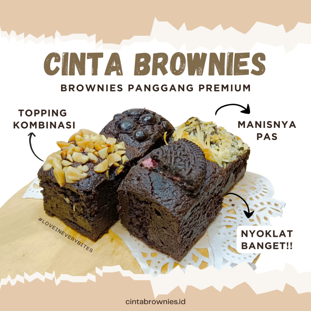 

Brownies Panggang CINTA Mix Topping 22x10 cm 450 gram