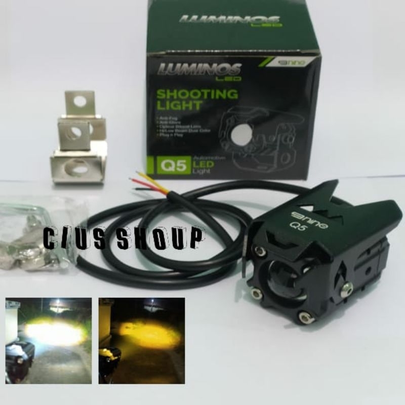 LAMPU LED Q5 LASER SHOOTING LIGHT LAMPU SOROT 2 WARNA WHITE -YELLOW UNTUK MOTOR DAN MOBIL